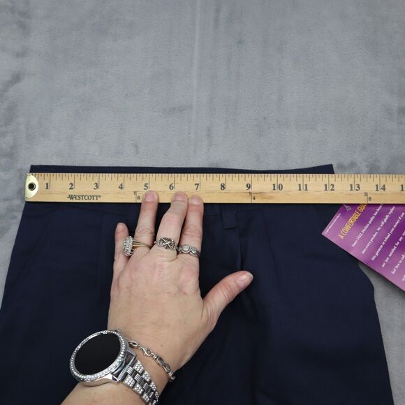 Dickies Shorts Boys 10 Blue Chino Mid Rise Hook Eye Zip Pocket Pleated - Picture 4 of 16